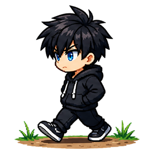 Marcher — illustration pixel art