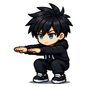 Squats — illustration pixel art