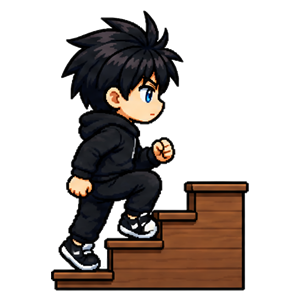 Escaliers — illustration pixel art