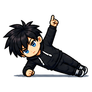 Gainage latéral — illustration pixel art