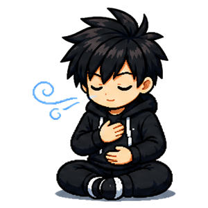 Respiration consciente — illustration pixel art