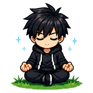 Méditation — illustration pixel art