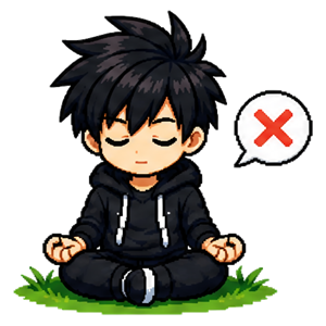 Silence volontaire — illustration pixel art