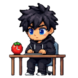 Travail continu, méthode Pomodoro — illustration pixel art