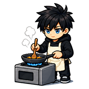 Repas maison simple — illustration pixel art