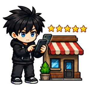 Rédiger un avis local — illustration pixel art